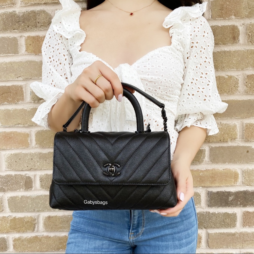 SOLD 😭 Chanel Coco Handle So black Classic Mini Flap Bag - Picture 2 of 8
